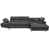 Image de Canapé dangle droit 5 places RIO convertible avec coffre en tissu - Gris foncé - L271 x P192 x H70cm - LOUNGITUDE
