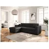 Image de Canapé dangle gauche 4 places FUJI XL convertible avec coffre en simili - Gris foncé - L262 x 157 x 83cm - LOUNGITUDE