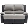 Image de Canapé de Relaxation électrique 2 places Microfibre et Simili LEO - Gris et Noir - L143 x 93 x 96cm - LOUNGITUDE