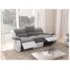 Image de Canapé de Relaxation électrique 3 places Microfibre et Simili LEO - Blanc et gris - L193 x 93 x 96cm - LOUNGITUDE