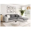 Image de Canapé dangle Droit 4 places SUZIE convertible en Simili et Microfibre - Blanc et Gris - L246 x 188 x 80cm - LOUNGITUDE