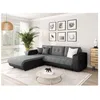 Image de Canapé dangle Gauche 4 places SUZIE convertible en Simili et Microfibre - Gris et Noir - L246 x 188 x 80cm - LOUNGITUDE