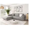 Image de Canapé dangle Gauche 4 places SUZIE convertible en Tissu - Gris clair - L246 x 188 x 80cm - LOUNGITUDE