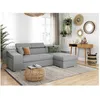 Image de Canapé dangle ELONA convertible en tissu gris clair avec poufs de rangement à gauche - L264 x P162 x H75cm - LOUNGITUDE