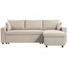 Image de Canapé dangle 3 places MARIA réversible convertible avec coffre en tissu - Beige - L227 x P146 x H81cm - LOUNGITUDE