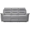 Image de Canapé de Relaxation 3 places en Tissu Gris LÉON - Gris clair - L191 x 94 x 100cm - LOUNGITUDE