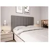 Image de Tête de lit capitonnée en tissu MEGAN - Gris Largeur - 140 cm