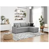 Image de Canapé dangle 3 places MARIA réversible convertible avec coffre en tissu - Gris clair - L227 x P146 x H81cm - LOUNGITUDE