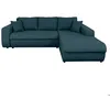 Image de Canapé dangle Droit 4 places SUZIE convertible en Tissu - Bleu pétrole - L246 x 188 x 80cm - LOUNGITUDE