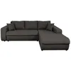 Image de Canapé dangle Droit 4 places SUZIE convertible en Tissu - Gris foncé - L246 x 188 x 80cm - LOUNGITUDE