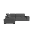 Image de Canapé dangle gauche 3 places SOAN convertible en tissu - Gris foncé - L262 x P220 x H76cm - LOUNGITUDE