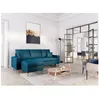 Image de Canapé dangle MARIA SCANDINAVE réversible et convertible avec coffre en velours - Bleu pétrole - L227 x 148 x 95cm - LOUNGITUDE