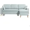 Image de Canapé dangle MARIA SCANDINAVE Réversible et convertible Avec Coffre en Tissu - Bleu clair - L227 x 148 x 95cm - LOUNGITUDE