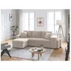 Image de Canapé dangle 3 places réversible OSLO avec coffre et poufs droit en tissu - Beige - L241 x P146 x H81cm - LOUNGITUDE