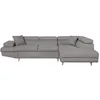 Image de Canapé dangle droit convertible RIO Scandinave avec coffre en tissu - Gris clair Pieds bois - L271 x P192 x H70cm - LOUNGITUDE