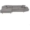 Image de Canapé dangle gauche convertible RIO Scandinave avec coffre en tissu - Gris clair Pieds bois - L271 x P192 x H70cm - LOUNGITUDE