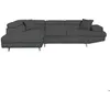 Image de Canapé dangle gauche convertible RIO Scandinave avec coffre en tissu - Gris foncé Pieds bois - L271 x P192 x H70cm - LOUNGITUDE