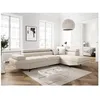 Image de Canapé dangle droit convertible RIO Scandinave avec coffre en tissu - Beige Pieds noir - L271 x P192 x H70cm - LOUNGITUDE