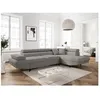 Image de Canapé dangle droit convertible RIO Scandinave avec coffre en tissu - Gris clair Pieds noir - L271 x P192 x H70cm - LOUNGITUDE