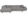 Image de Canapé dangle gauche convertible RIO Scandinave avec coffre en tissu - Gris clair Pieds noir - L271 x P192 x H70cm - LOUNGITUDE