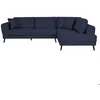 Image de Canapé dangle droit 4 places INDIA convertible 2 coffres en tissu - Bleu foncé - L304 x 212 x 86cm - LOUNGITUDE