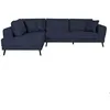 Image de Canapé dangle gauche 4 places INDIA convertible 2 coffres en tissu - Bleu foncé - L304 x 212 x 86cm - LOUNGITUDE