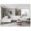 Image de Canapé dangle gauche 4 places INDIA convertible 2 coffres en bouclettes - Blanc - L304 x 212 x 86cm - LOUNGITUDE