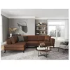 Image de Canapé dangle gauche INDIA 4 places convertible 2 coffres en tissu marron industriel - Marron - L304 x 212 x 86cm - LOUNGITUDE