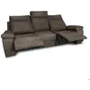 Image de Canapé de relaxation électrique 3 places en tissu HOUDA - Taupe - L235 x 93 x 105cm - LOUNGITUDE