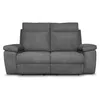 Image de Canapé de relaxation manuel 2 places en tissu HOUDA - Gris - L173 x 93 x 105cm - LOUNGITUDE