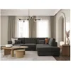 Image de Canapé dangle droit XXL BELAMI 6 places en tissu - Gris foncé - L303 x 228 x 86cm - LOUNGITUDE