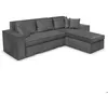 Image de Canapé dangle 4 places CAELIA Réversible et convertible avec coffre en velours - Gris - L250 x P180 x H79cm - LOUNGITUDE