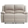 Image de Canapé Relaxation manuel 2 places LEO en Tissu - Beige - L143 x P93 x H96cm - LOUNGITUDE