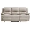 Image de Canapé Relaxation manuel 3 places LEO en Tissu - Beige - L193 x P93 x H96cm - LOUNGITUDE