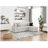 Image de Canapé dangle 3 places MARIA réversible convertible en tissu bouclette - Blanc - L227 x P146 x H81cm - LOUNGITUDE