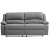 Image de Canapé relax manuel 3 places avec 2 assises XXL LEO en tissu - Gris clair - L193 x P93 x H96cm - LOUNGITUDE