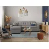 Image de Canapé dangle 3 places convertible réversible MARIUS en tissu - Gris clair - L220 x P146 x H84cm - LOUNGITUDE