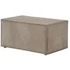 Image de Pouf en velours côtelé CLARISSE - Taupe - L90 x P50 x H41cm - LOUNGITUDE