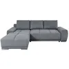 Image de Canapé dangle gauche 4 places convertible CASSANDRA avec coffre en tissu - Gris - L270 x P181 x H89cm - LOUNGITUDE