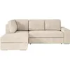 Image de Canapé dangle gauche 3 places convertible ADEN avec coffre en velours côtelé - Beige - L246 x P174 x H96cm - LOUNGITUDE