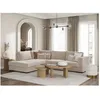 Image de Canapé dangle gauche BELAMI XXL 6 places en velours côtelé - Beige - L303 x P228 x H86cm - LOUNGITUDE