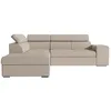 Image de Canapé dangle gauche 3 places SOAN convertible en tissu - Beige - L262 x P220 x H76cm - LOUNGITUDE