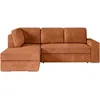 Image de Canapé dangle gauche 3 places convertible ADEN avec coffre en velours côtelé - Terracotta - L246 x P174 x H96cm - LOUNGITUDE