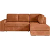 Image de Canapé dangle droit 3 places convertible ADEN avec coffre en velours côtelé - Terracotta - L246 x P174 x H96cm - LOUNGITUDE