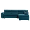 Image de Canapé dangle droit convertible PAOLA 4 places avec coffre en tissu - Bleu - L261 x P198 x H80cm - LOUNGITUDE