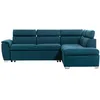 Image de Loungitude Canapé D'angle Convertible Paola 4 Places Avec Coffre En Tissu - Bleu - Angle Droit en occasion ou reconditionné