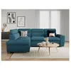 Image de Canapé dangle gauche convertible PAOLA 4 places avec coffre en tissu - Bleu - L261 x P198 x H80cm - LOUNGITUDE