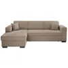 Image de Canapé dangle gauche 4 places FUJI XL convertible avec coffre en velours côtelé - Taupe - L262 x P157 x H83cm - LOUNGITUDE