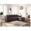 Image de Canapé dangle droit 4 places FUJI XL convertible avec coffre en velours côtelé - Gris foncé - L262 x P157 x H83cm - LOUNGITUDE