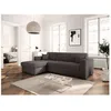 Image de Canapé dangle gauche 4 places FUJI XL convertible avec coffre en velours côtelé - Gris foncé - L262 x P157 x H83cm - LOUNGITUDE